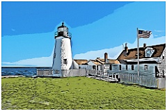Pemaquid Point Lighthouse in Maine - Digital Painting